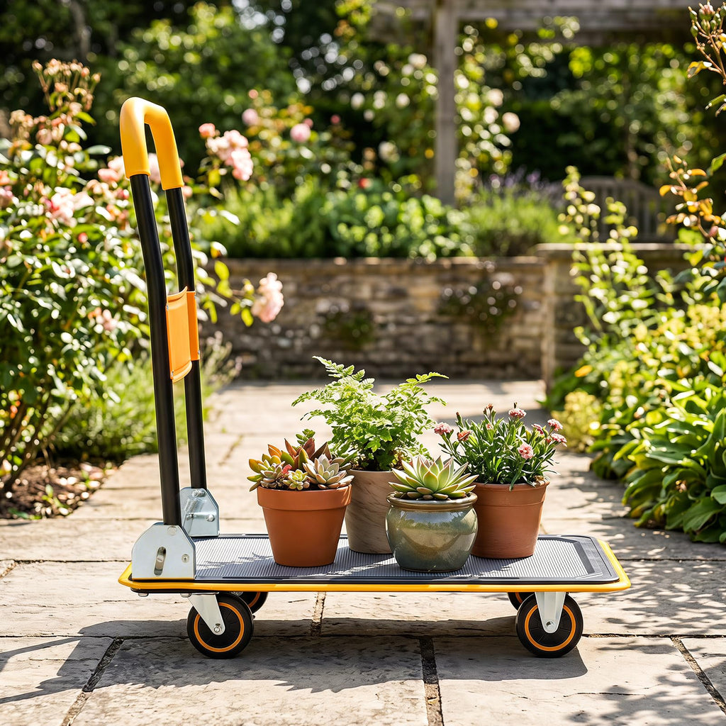 Folding Platform Cart, Rolling Flatbed Cart Hand Platform Truck