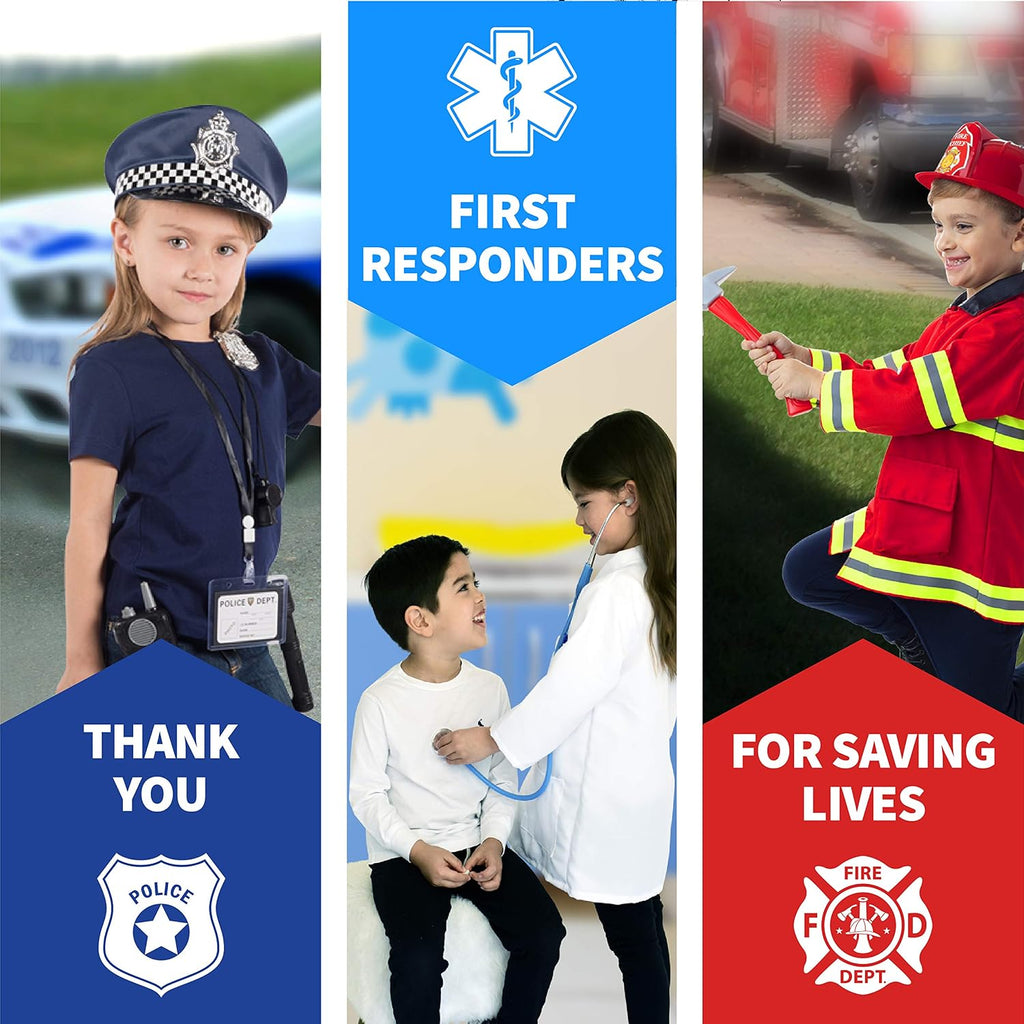 3-in-1 Kids Dress Up Clothes, Police, Firefighter, Doctor, 3+ | Machine-washable pretend-play toddler costume set