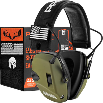 Electronic Ear Protection for Shooting with 4X Sound Amplification, Gun Range Hearing Protection Muffs, NRR 23dB