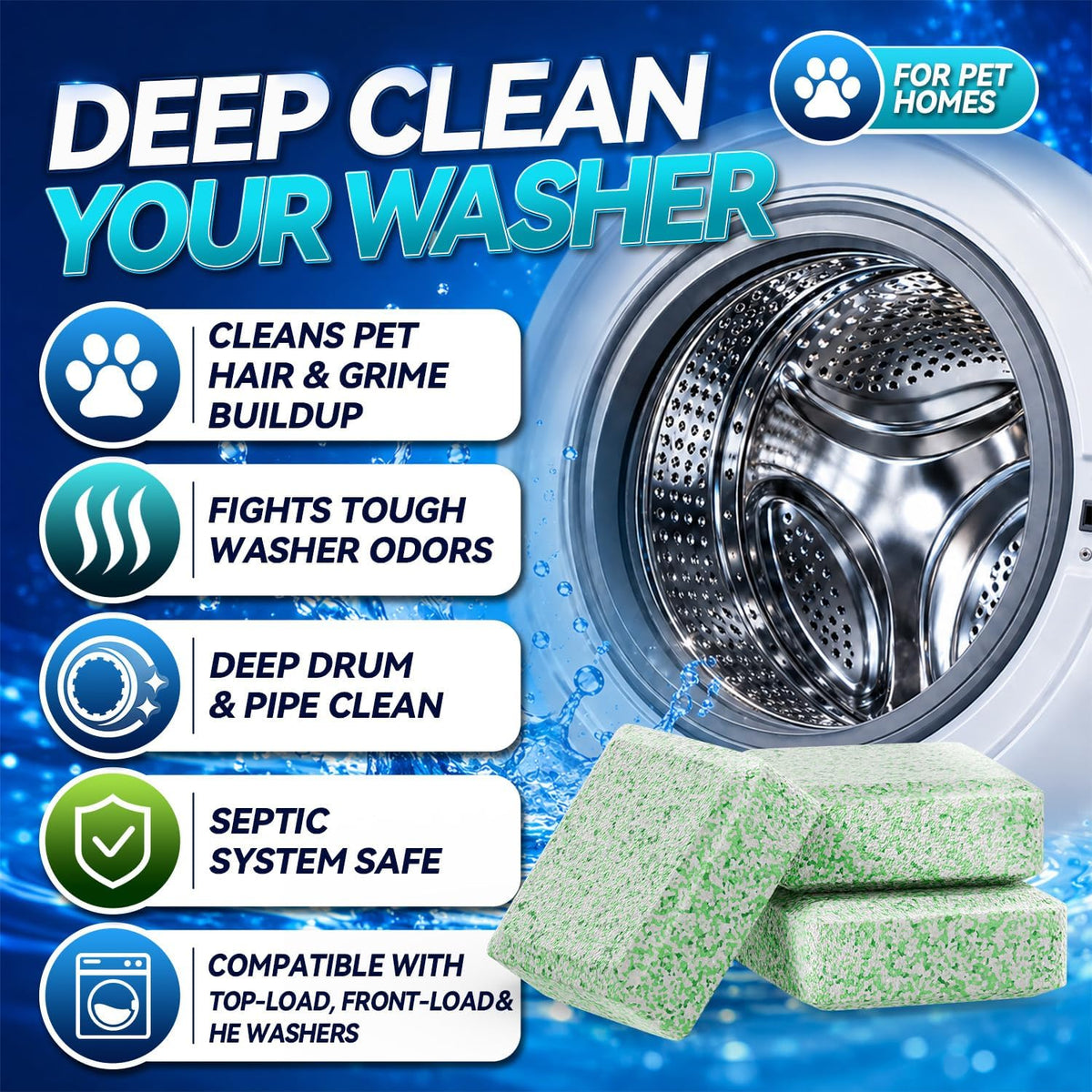 Washing Machine Cleaner Pet-Hair-Remover for Laundry