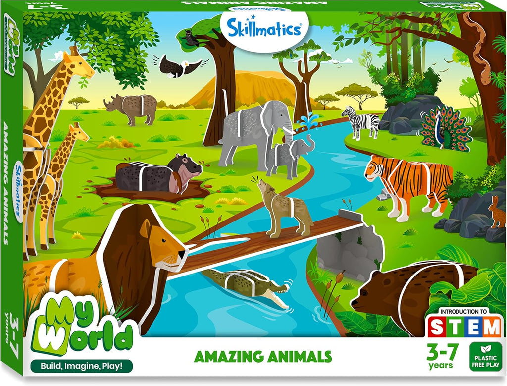 STEM Building Toy : My World Amazing Animals | Gifts for Kids Ages 3-7 | Fun Learning & Educational Playset for