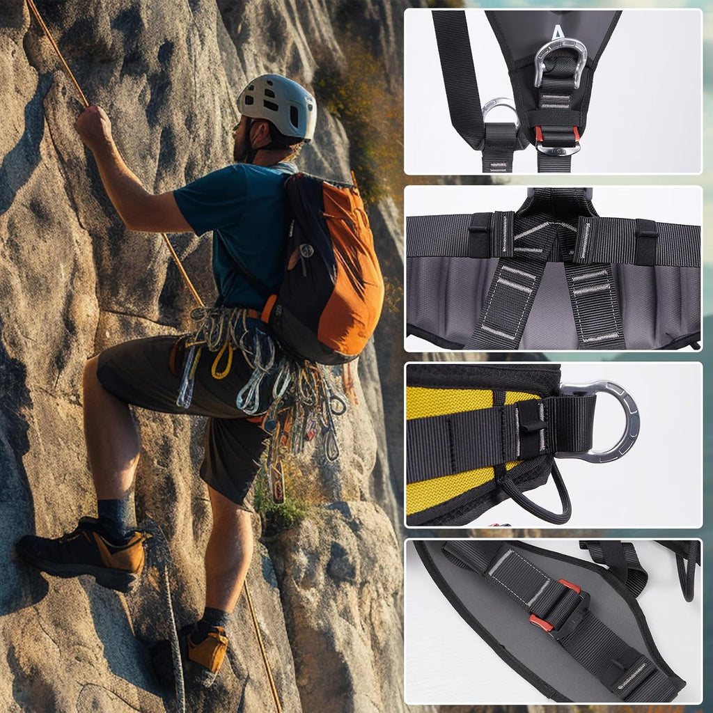 Full Body Climbing Harness Can Be Inverted Thicken Widen Protect Waist Safety Harness Tree Work Rock Climbing