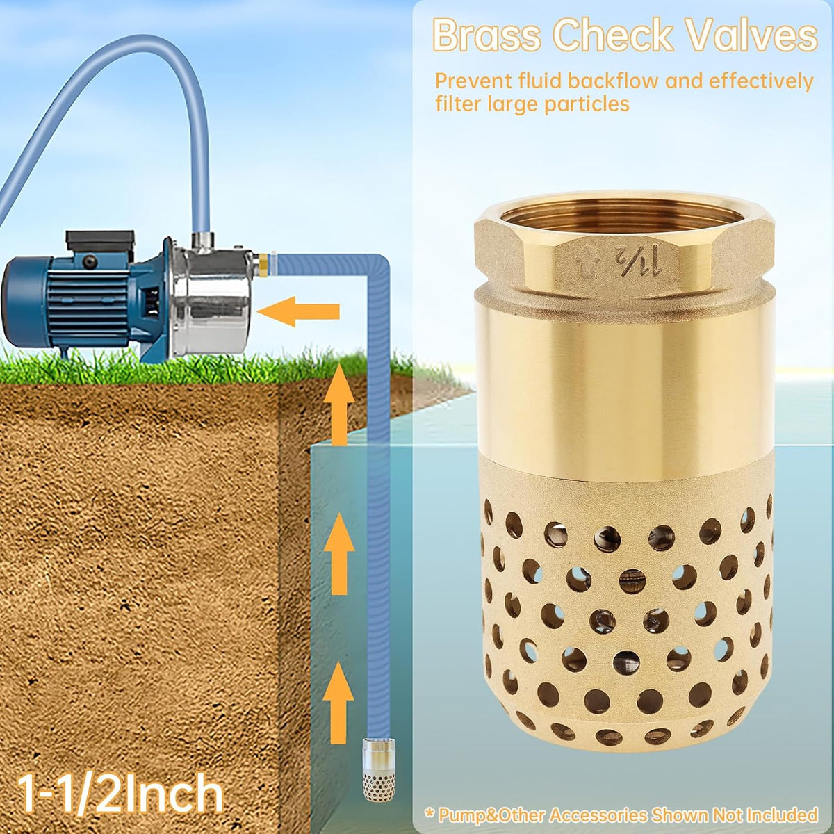 3/4 inch BSP Foot Valve DN20 Female Thread Check Valve with Strainer Filter