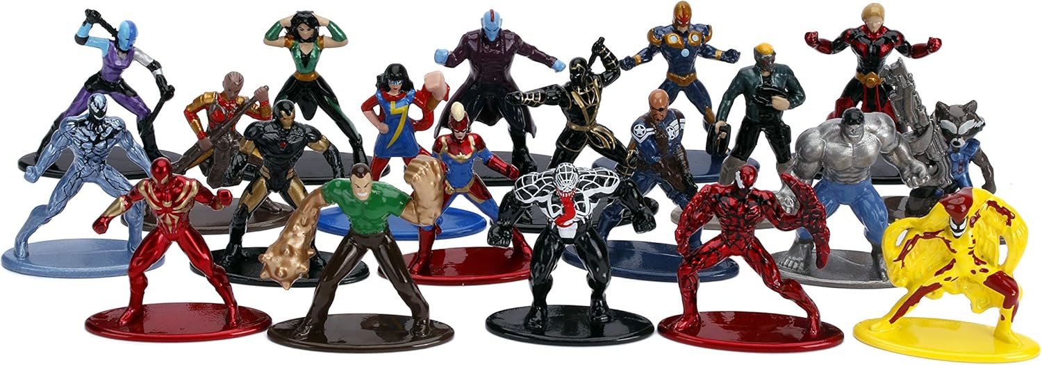 Marvel 1.65" Die-cast Metal Collectible Figures 20-Pack Wave 3, Toys for Kids and Adults
