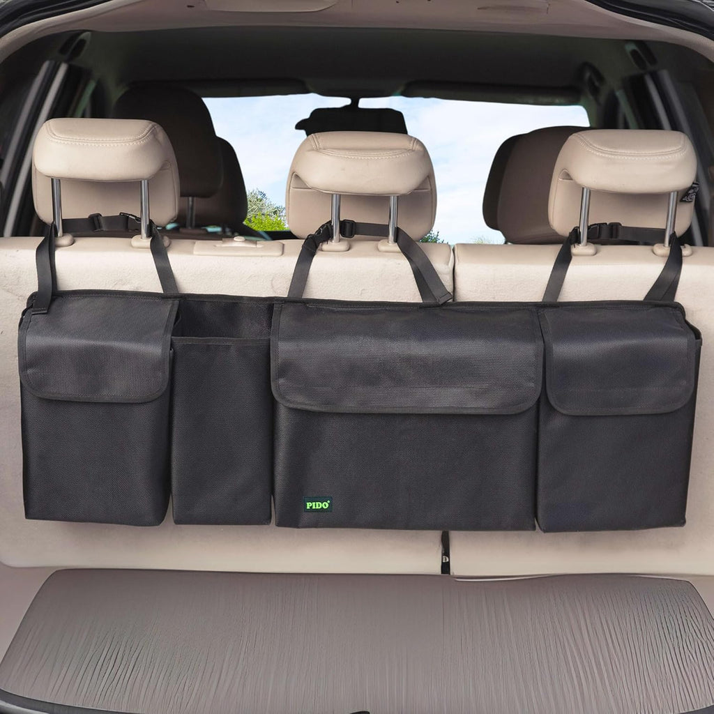 Hanging Trunk Organizer, Backseat Trunk Organizer for SUV, Hanging Car Storage Bag with Large Pockets for Sedan
