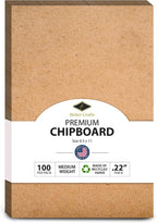 Chipboard Cardboard Sheets - Medium Weight - 100 Per Pack. (8.5 x 11)