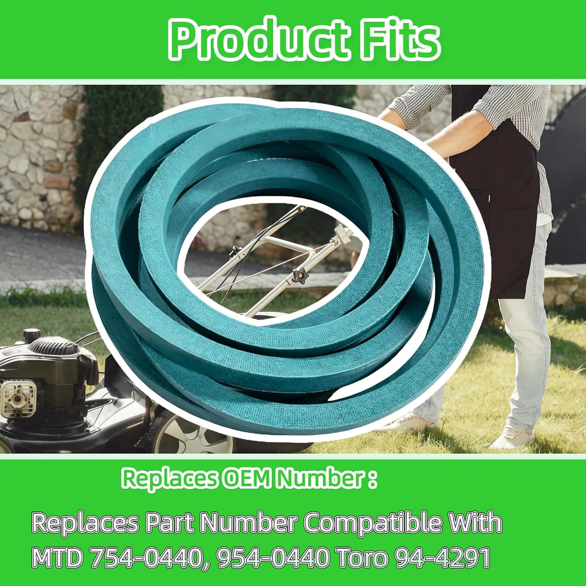 1/2" x 99"Lawn Mower Tractor Deck Belt for MTD 754-0440 954-0440 MTD LT-16 LT-165 LT-18 LT-185 with 46" Deck Toro 94-4291