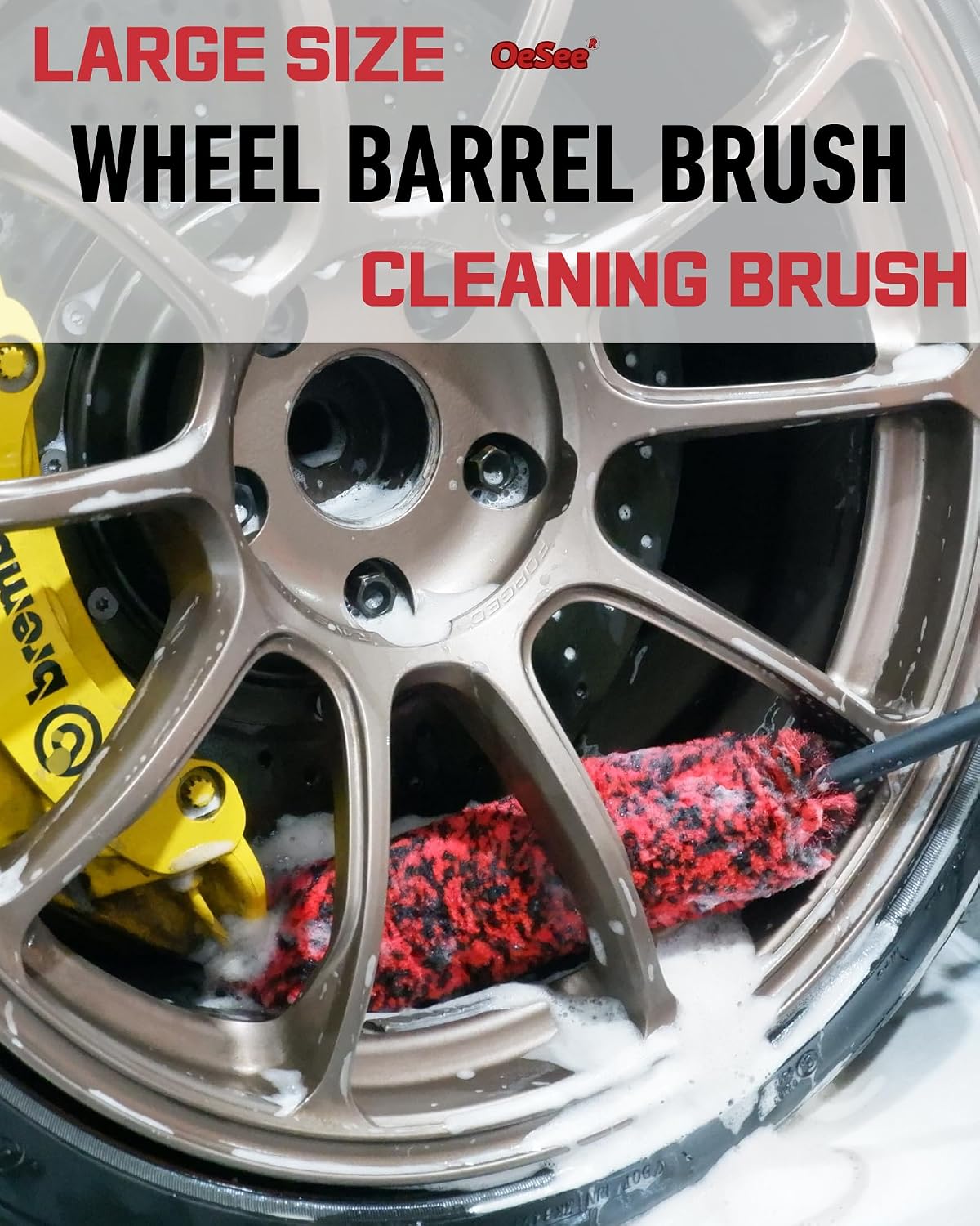 Professional 4 Pack Long Handle Wheel Brush Kit for Cleaning Wheel and Tire- 2X Soft Wheel Cleaning Brush, Detailing