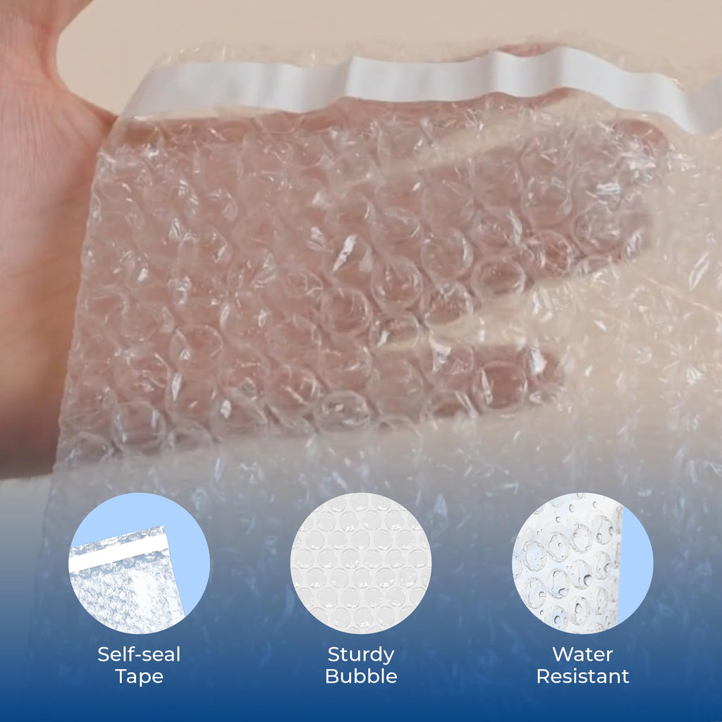 7x11.5" Clear Self-Sealing Bubble Out Bag Pouches, 200 Pack