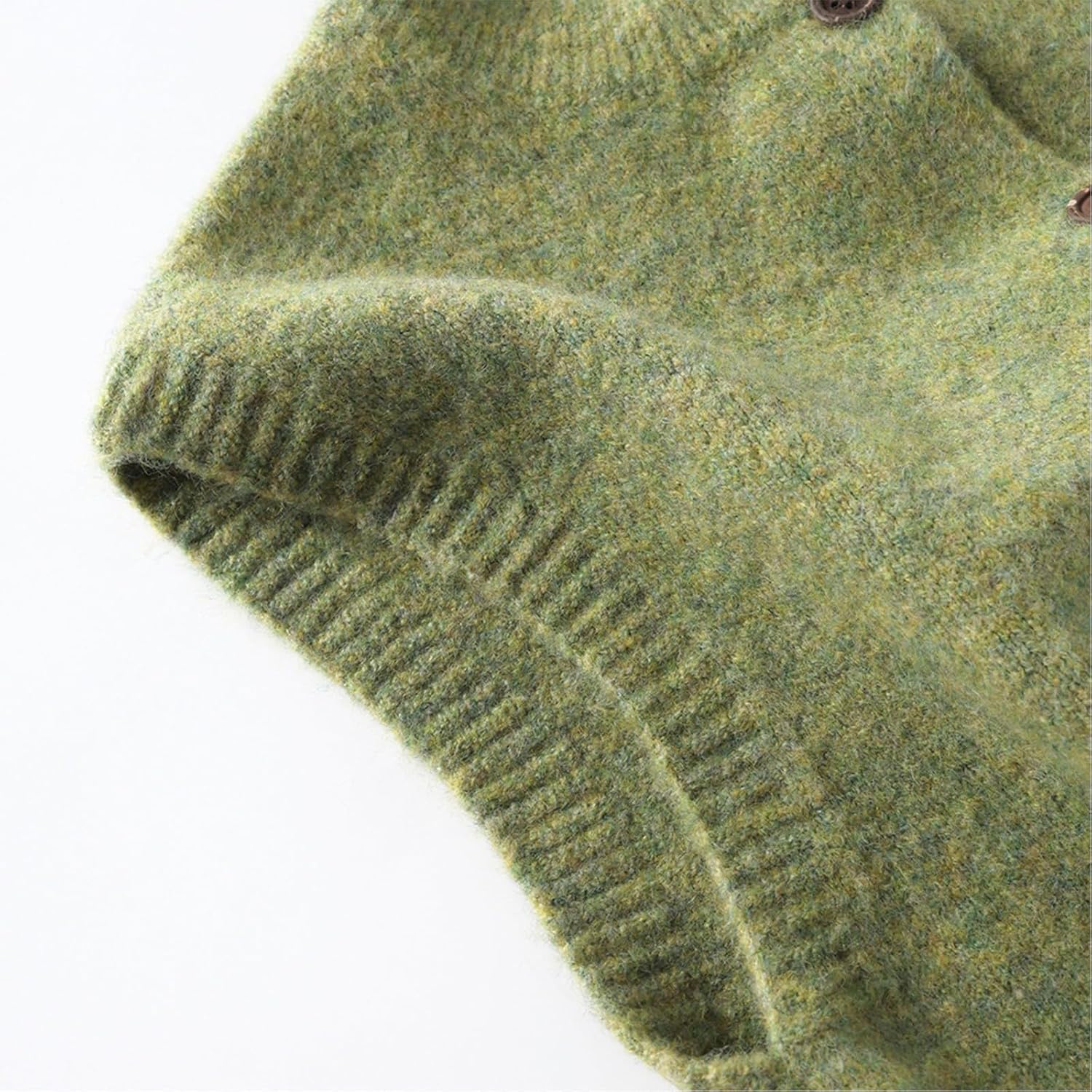 Toddler Kids Vintage Green Heather Knit Vest Boys Girls Crew Neck Button Down Wool Sleeveless Cardigan Sweaters