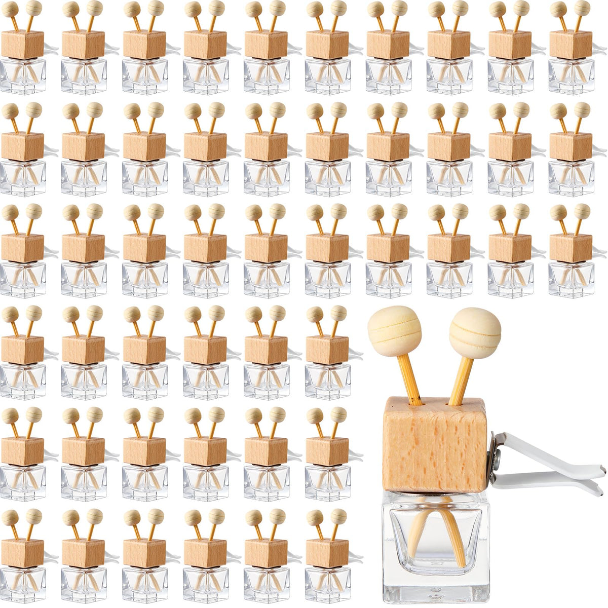 30 Pcs Car Diffuser Vent Clip Empty Diffuser Bottle, Clear