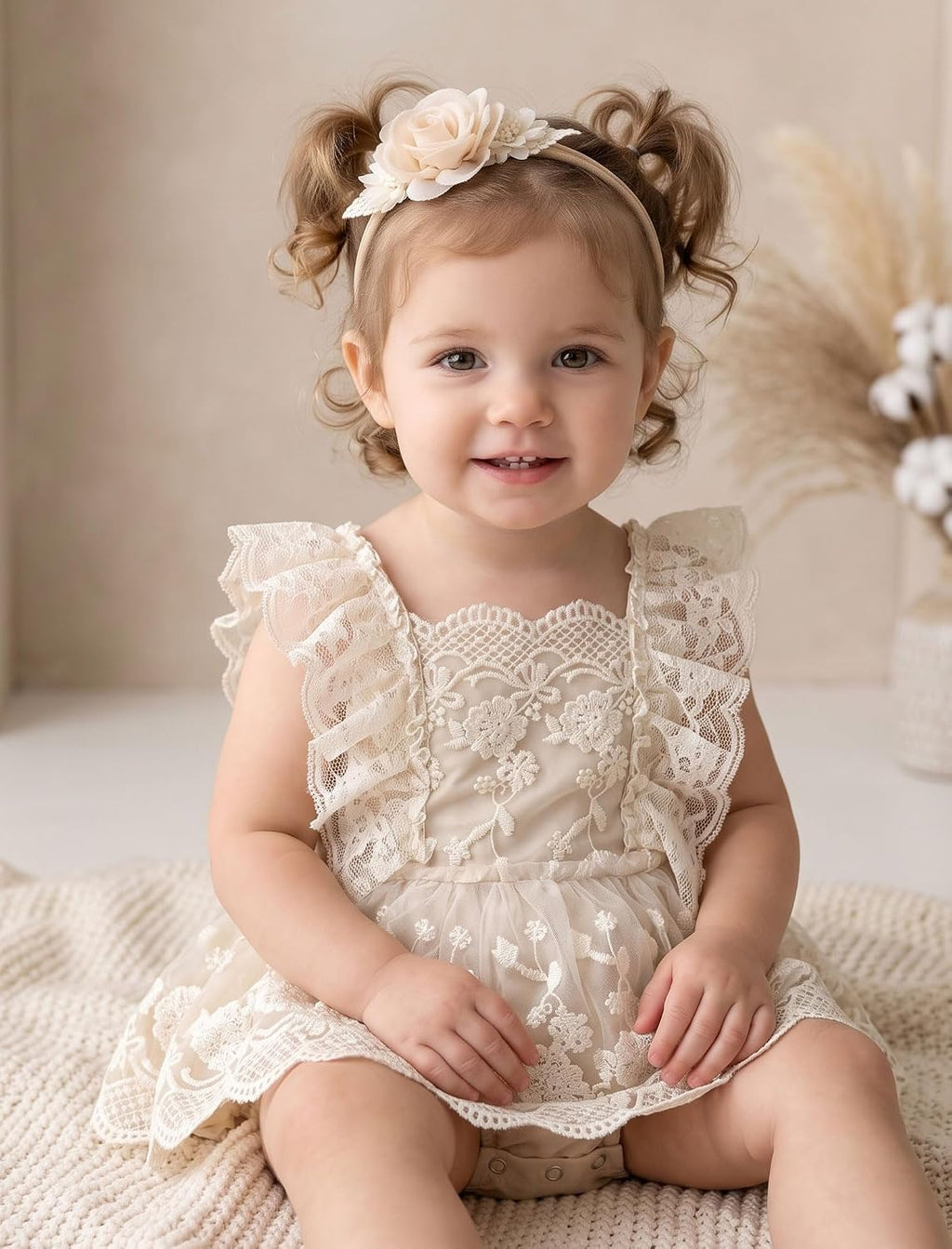 Newborn Photography Outfits Girl Lace Romper Dress for 1st Birthday