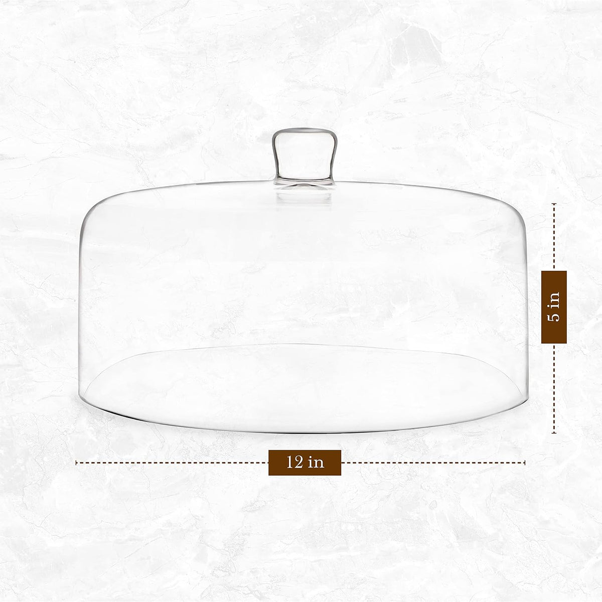 Glass Cake Dome, Cake Cover Lid for Freshness & Display 12"