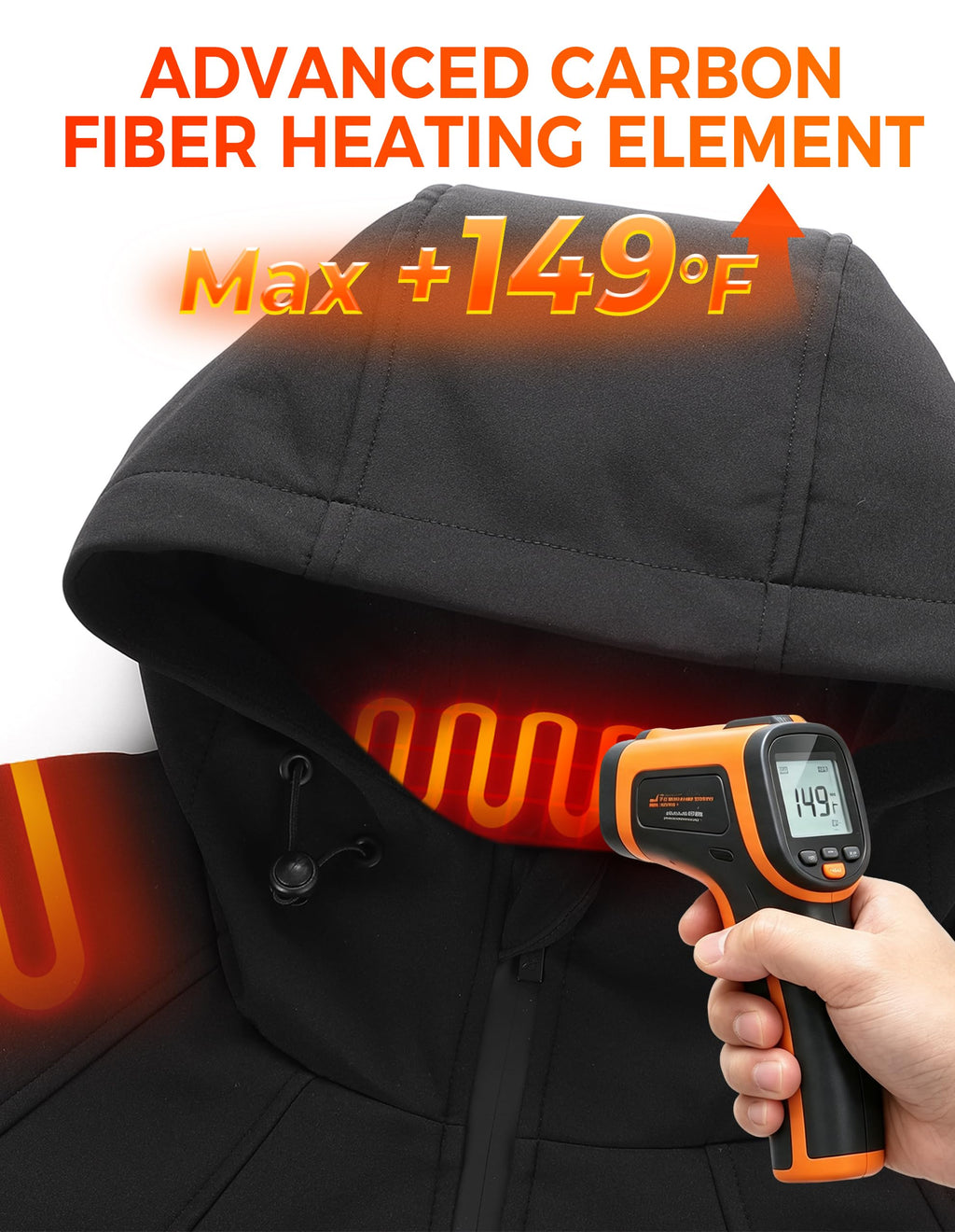 Heated Jacket for Men with 16000mAh Battery Pack Winter Coat