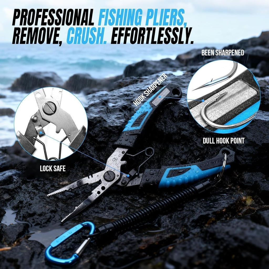 Fishing Gear,Full Fishing Pole kit Include Fishing Rod and Reel Combo, Tackle Box with Fishing Lures, Fishing