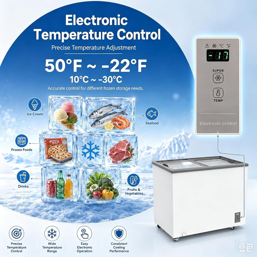 7.0Cu.Ft Inverter Flat‑Top commmercial Ice Cream Display Freezer DOE Listed