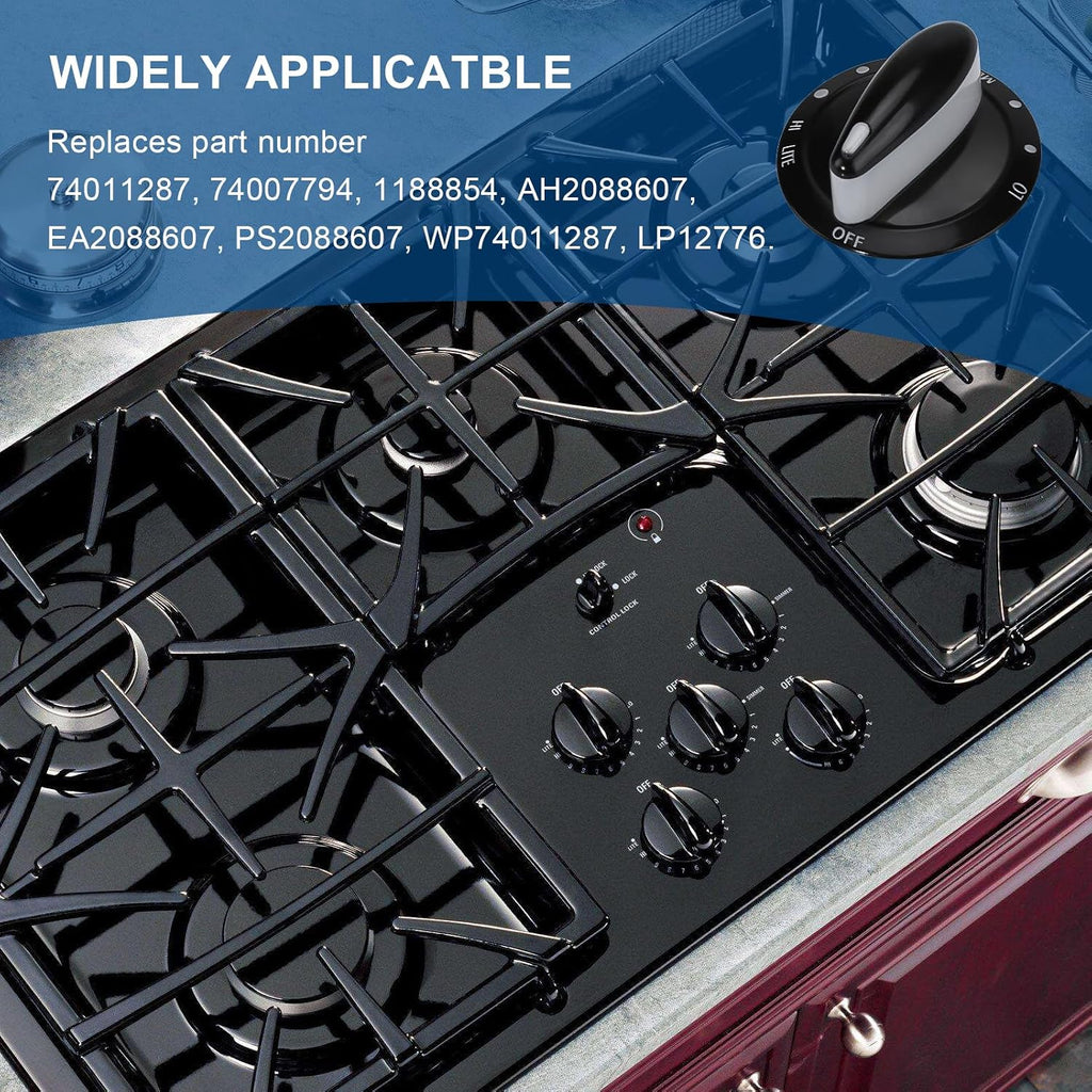74011287 Stove Knobs Black for Maytag gas stove knobs AP4100044,4 Pack