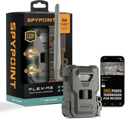 Flex-M2 Cellular Trail Camera | 1080p Videos + Sound, 32MP Photos, Latest Generation, Best Hunting Accessories, No