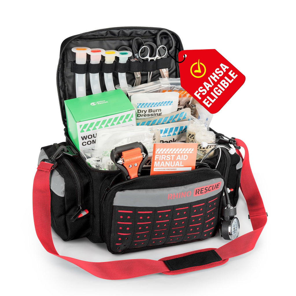 First Responder First Aid Kit Fully-Stocked EMT Bag(Black,20L)