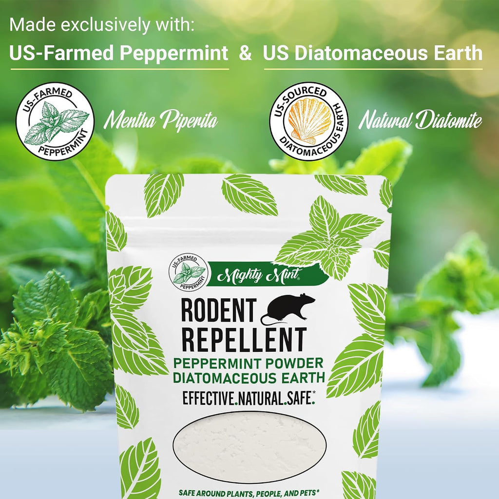Rodent Repellent Pest Control, Diatomaceous Earth, 1 lb | Peppermint Pest Powder