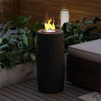Outdoor Propane Fire Pit, 11" Propane Fire Column, Patio Gas Fire Pit 15,000 BTU Small Firepit Table for Outside w