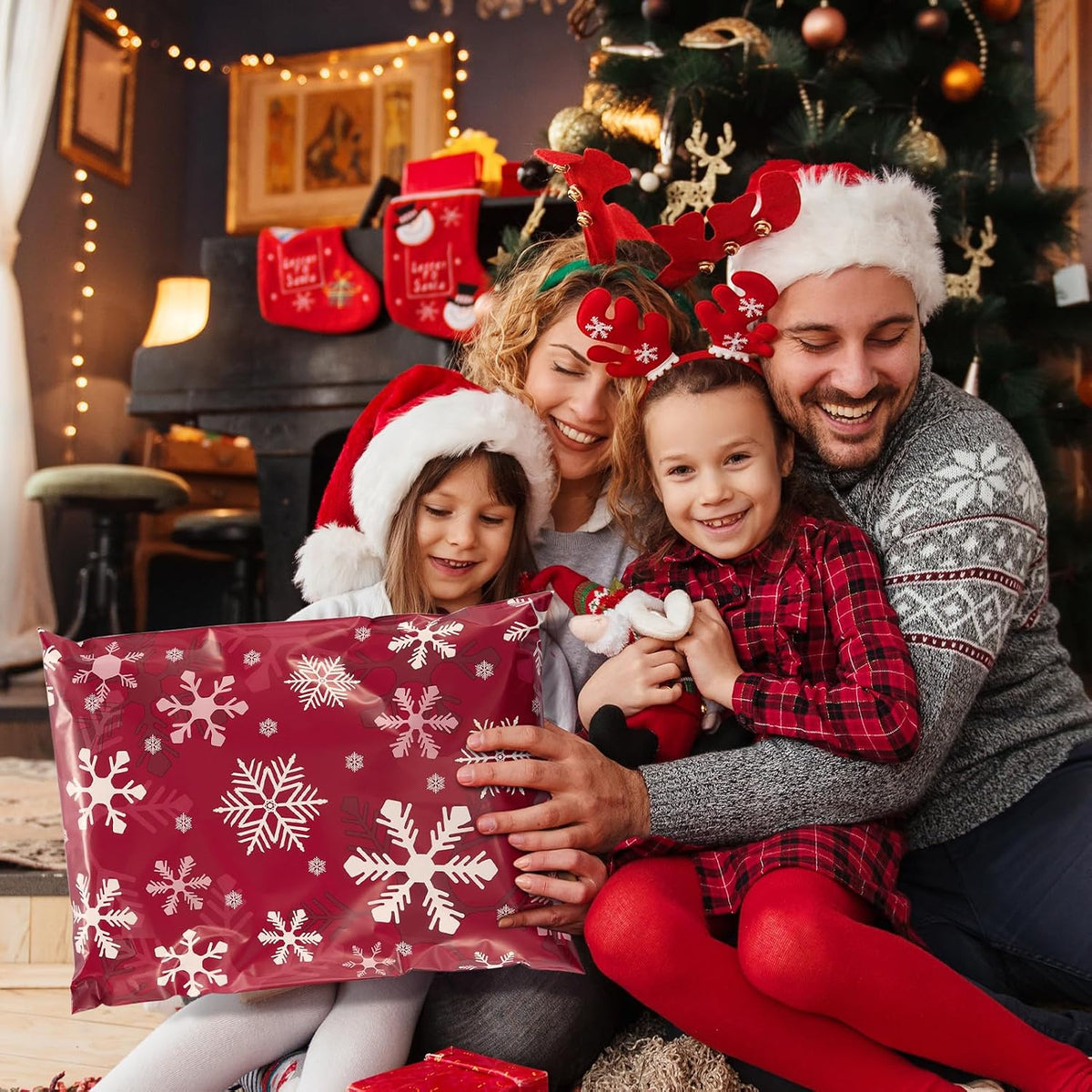 Christmas Poly Mailers 14.5x19" 50Pcs,Large Shipping Bag for Clothes