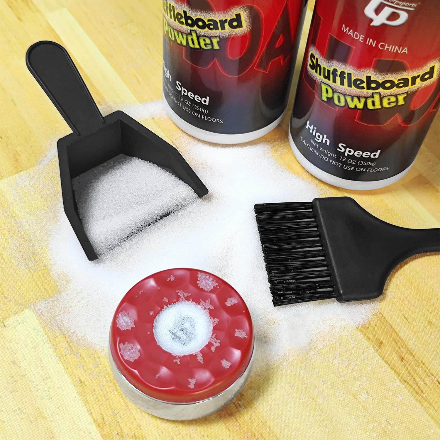 Shuffleboard Sand Wax High/Medium Speed Shuffleboard Powder Set, Shuffleboard Sand with Mini Brush Set
