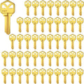 Brass Finish Key Blanks, KW1 Uncut Blank Keys, Pack of 50 Keys | KW1 Master Key, Premium Brass Blank Key for Home and