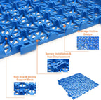 Modular Interlocking Cushion, 12 Pcs 11.6" x 11.6" Non-Slip Splicing Drainage Mats with Drain Holes, Soft PVC Floor
