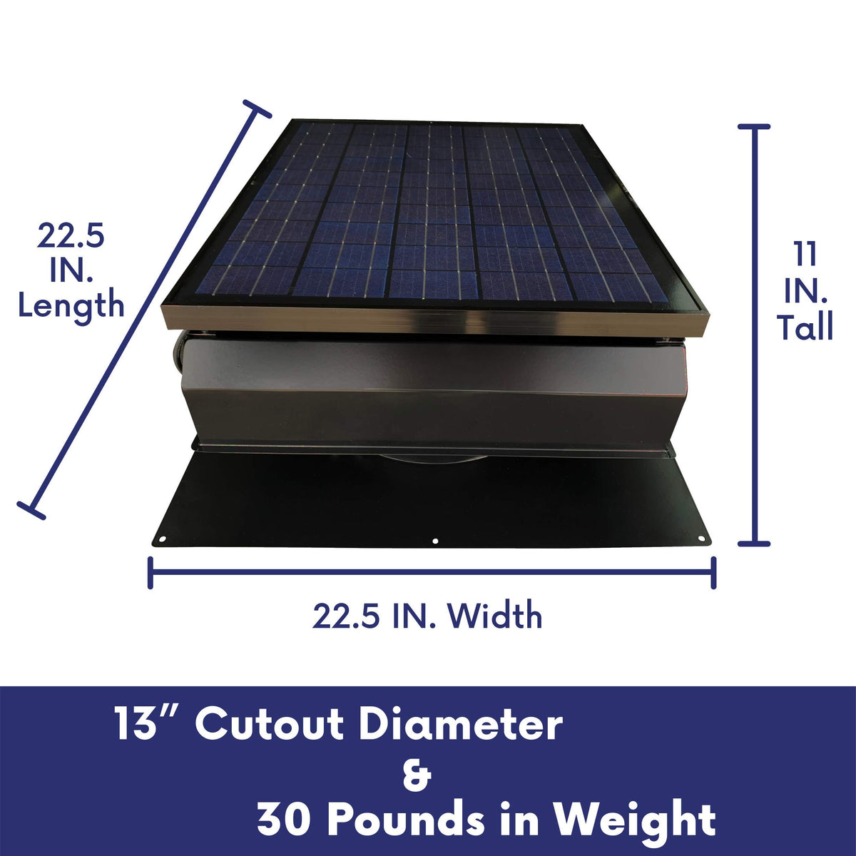 Builder Series 40 Watt Solar Attic Fan - Includes 110V Adapter for auto-Run Night time Operation