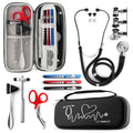 KB-9397-BK Stethoscope Case, Supplies Included, Black with Multiple Compartments, Portable and Lightweight First Aid