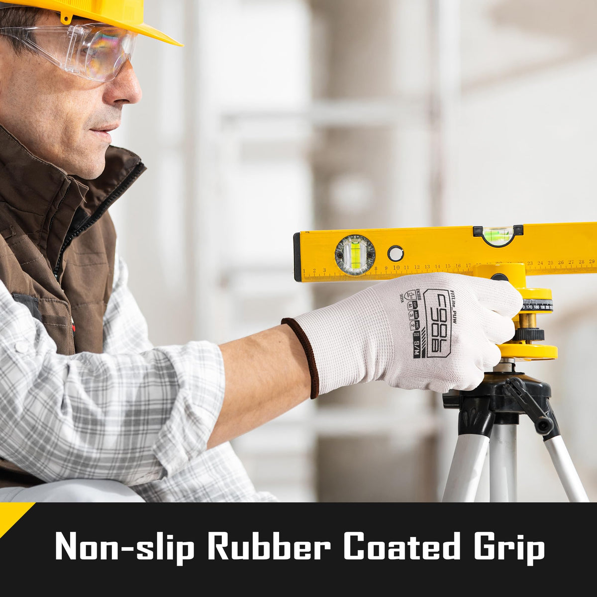 60 Pairs Safety Work Gloves Pack Bulk with Grip PU Coating