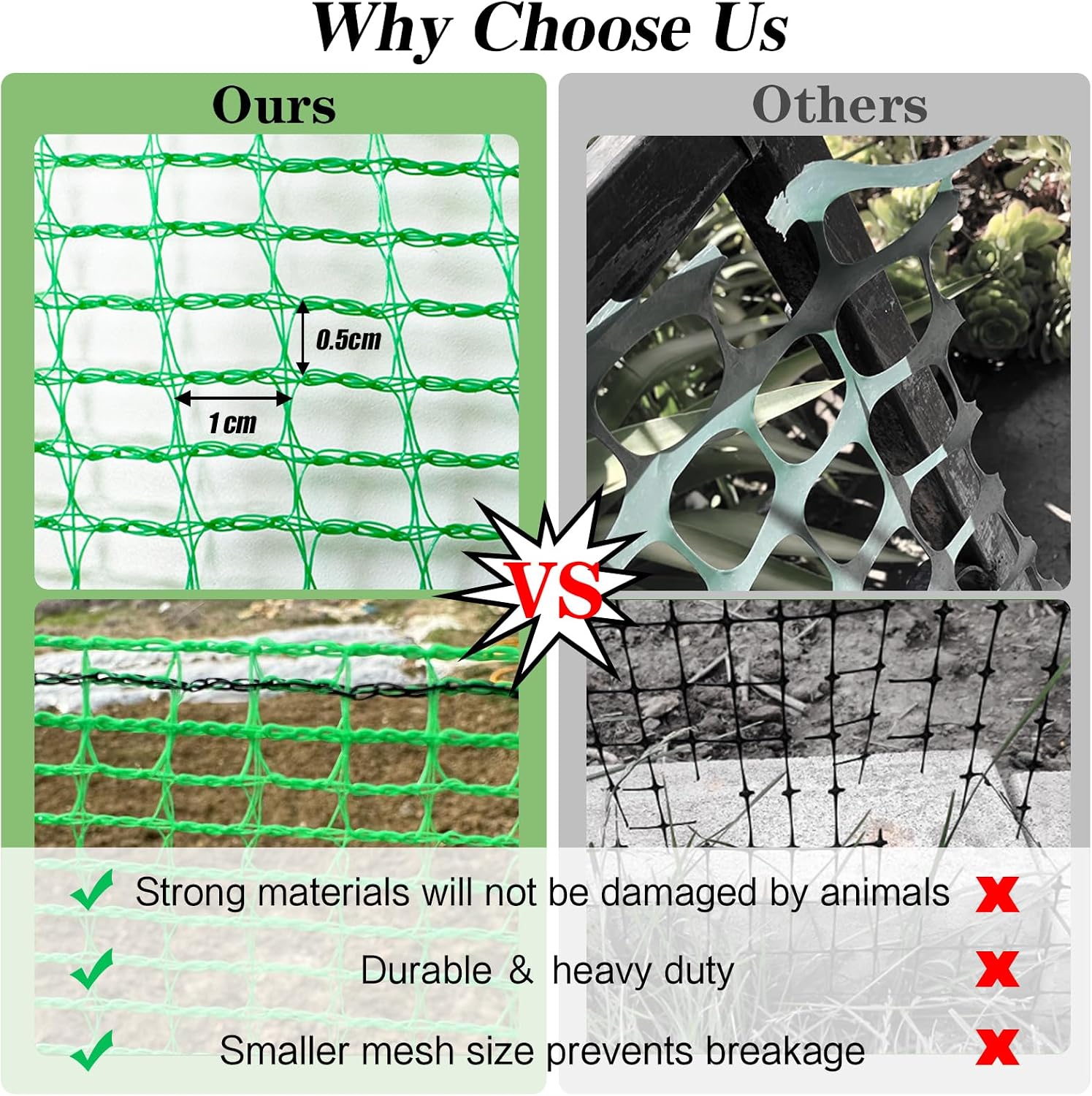 4x30 FT Garden Fence,0.4" Mesh Plastic Fencing Deer Netting Roll