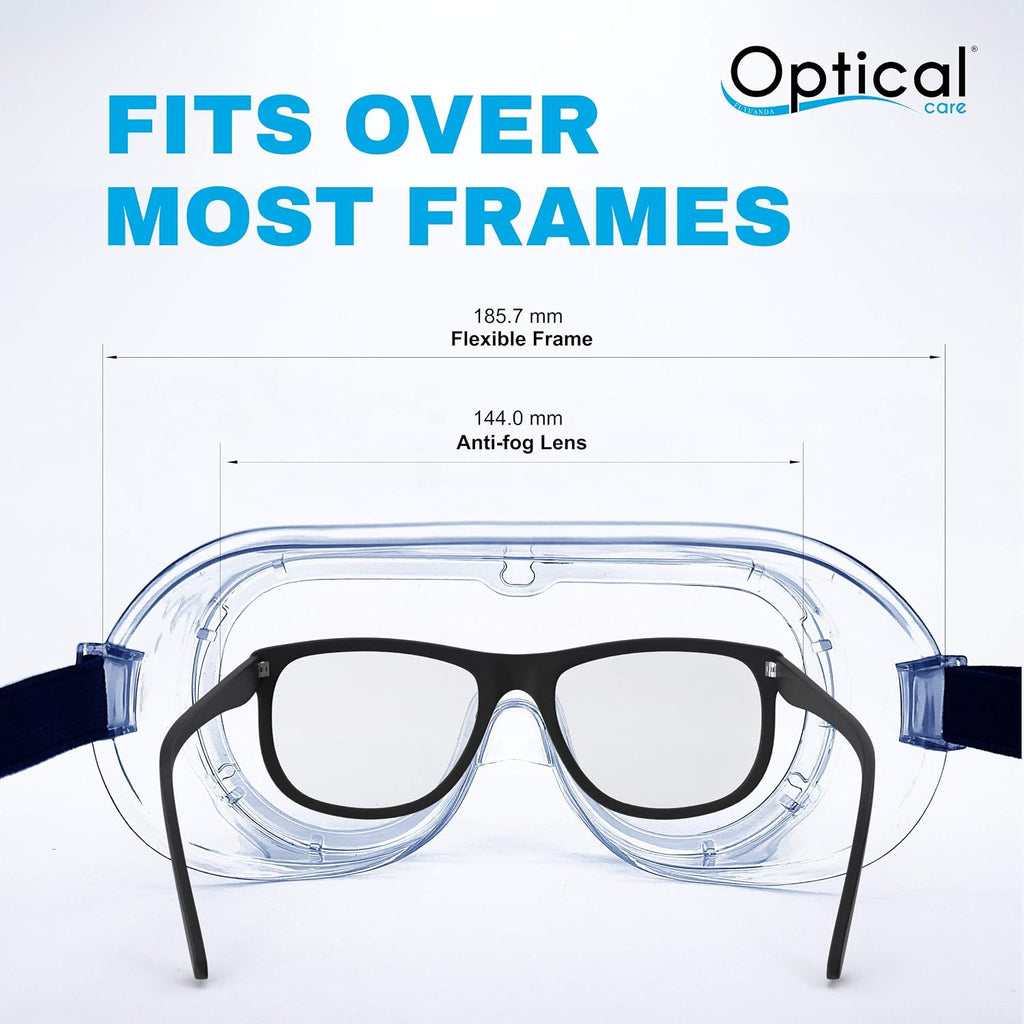 Safety Goggles FDA Registered Anti-Fog Fits Over Glasses Scratch Resistant Lab Science Chemistry Work Nurse