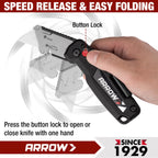 ARROW Utility Knife with Screwdriver, 2-in-1 Box Cutter Multitool