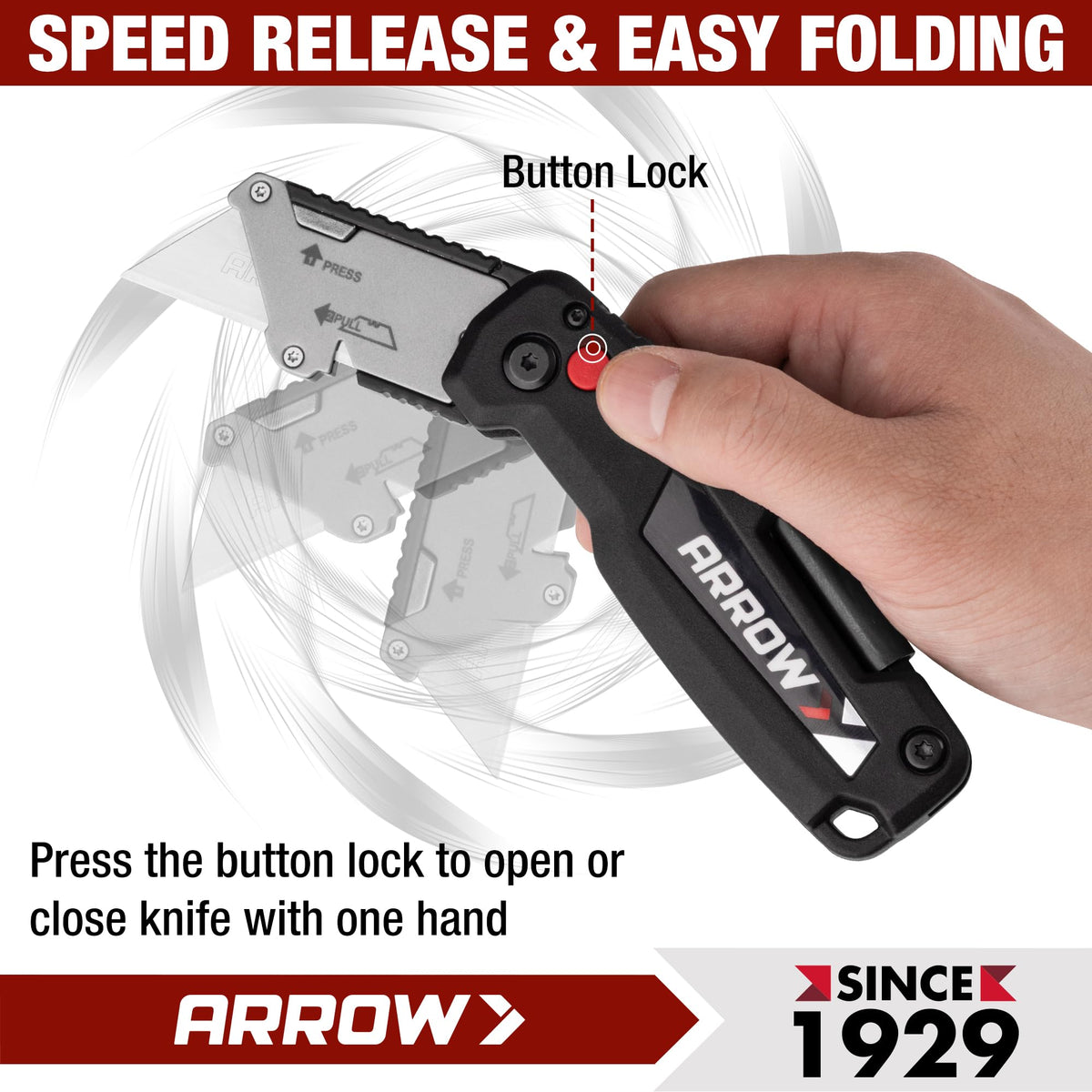 ARROW Utility Knife with Screwdriver, 2-in-1 Box Cutter Multitool