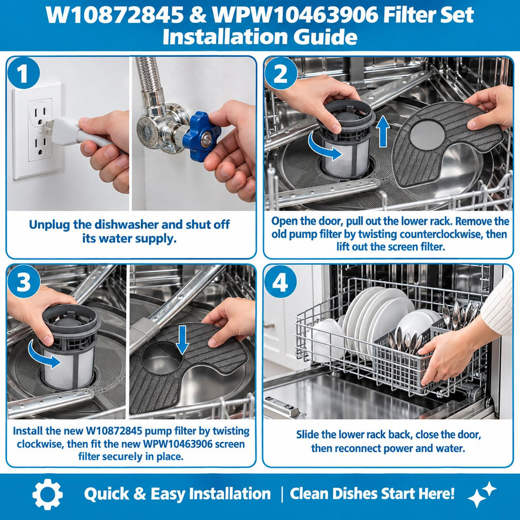 2 Pack Dishwasher Filter Replacement for Jenn-Air JDB8700AWP1