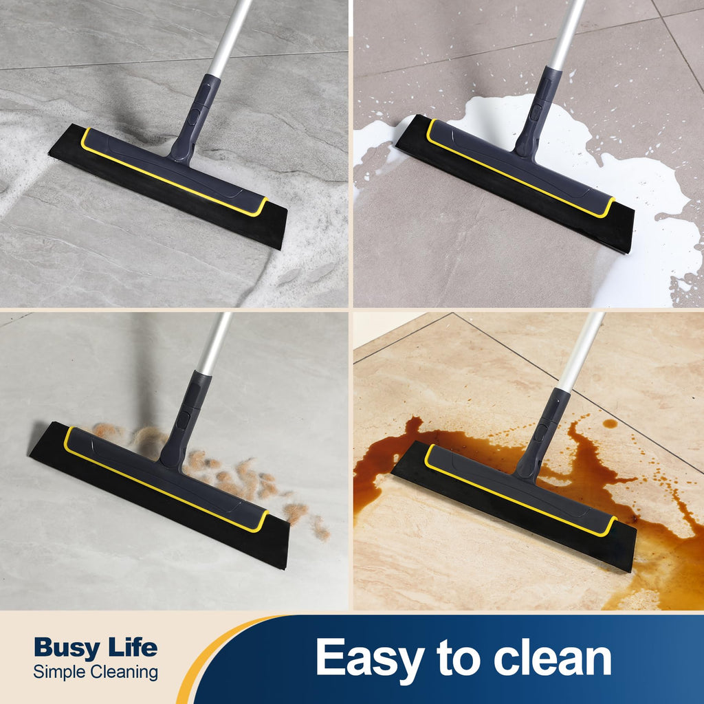 Floor Squeegee Broom EVA Foam Blade Aluminum Pole