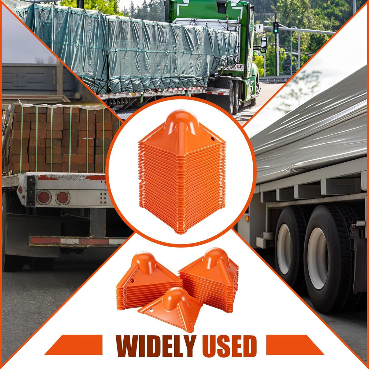 24 Pack Corner Edge Protectors, Triangular Cargo Load Guards, Orange