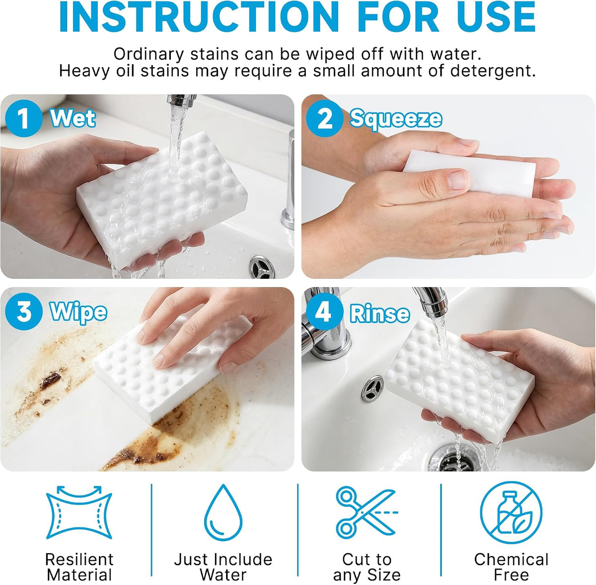 Magic Sponge Cleaning Eraser, 30 Pack, 2X Density Melamine Sponges
