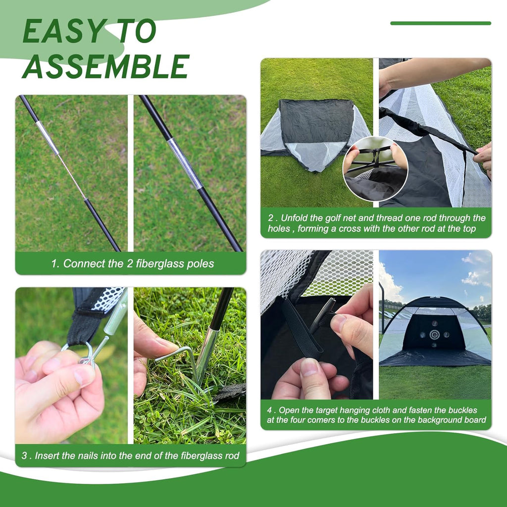 Golf Net, Golf Practice Net with Golf Hitting Mat, Home Golf Hitting Aid Nets for Backyard Driving Chipping Swing