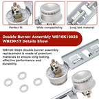 Double Burner Assembly WB16K10026 WB29K17 Fits for Hot.point Range