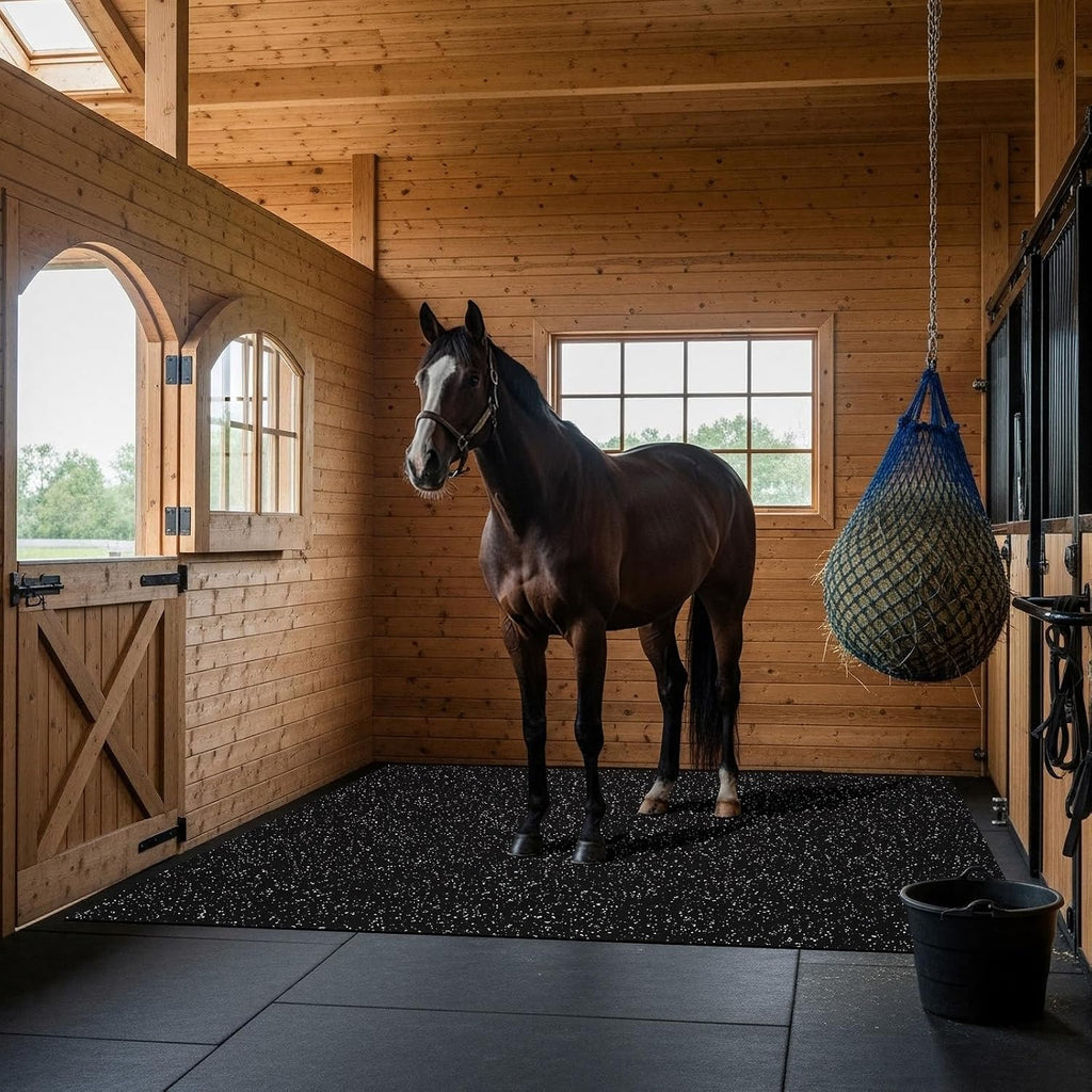 Heavy Duty Rubber Horse Stall Mats 4x6 ft Horse Stable Mat | Large, Waterproof, Non Slip, Washable,Easy to Clean for