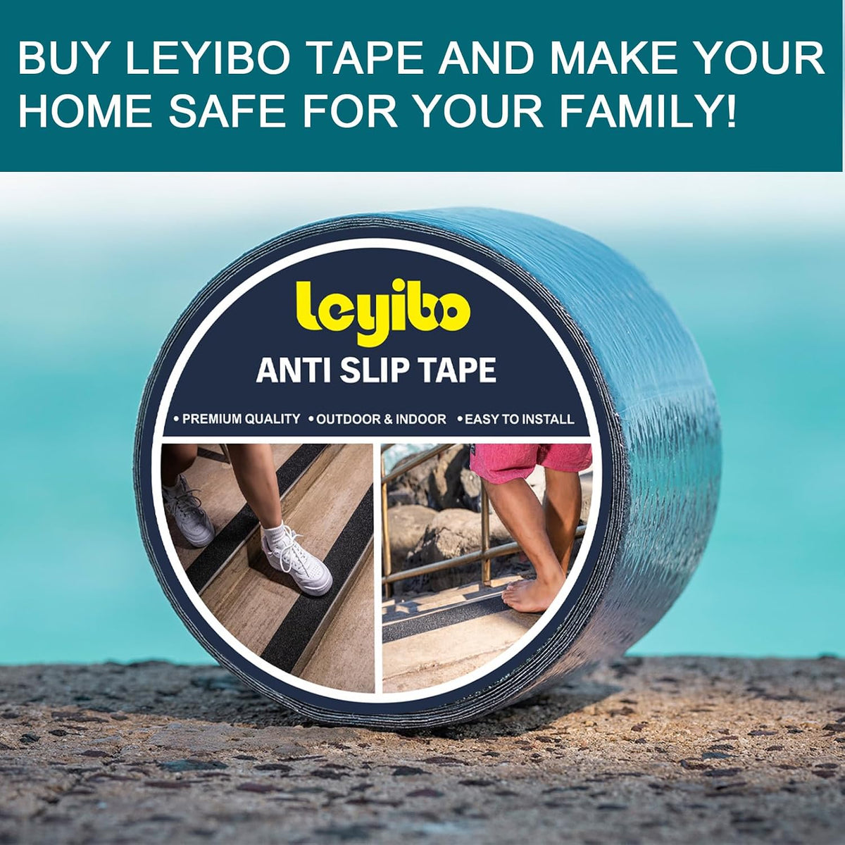 Anti Slip Tape 4" x 42' - Heavy-Duty Outdoor Grip Tape for Stairs