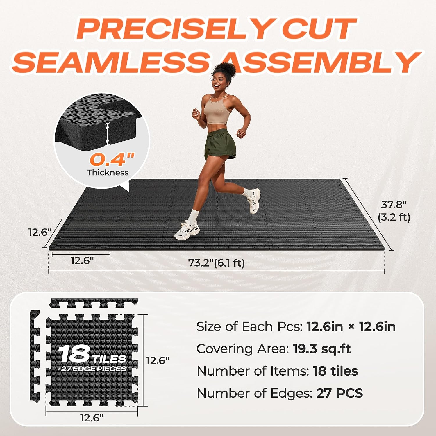 Gym Floor Mats, EVA Foam Puzzle Exercise Mats, Interlocking Floor Mats, Cushioned Foam Floor Tiles, Gym Flooring