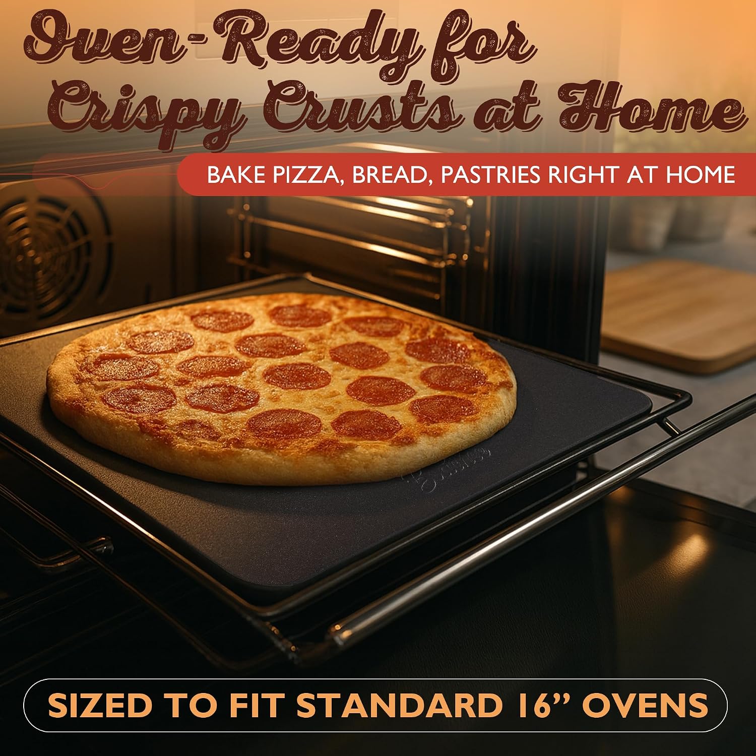 Pizza Steel XL 16"x13.4" – Heavy-Duty Baking Steel for Oven & Grill, Pizza Stone Alternative for Crispy Crust, Faster