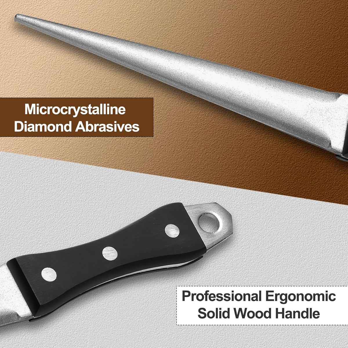 Hoof Knife Sharpener, 10 Inch Farrier Tool Honing Rod for Hoof Knives