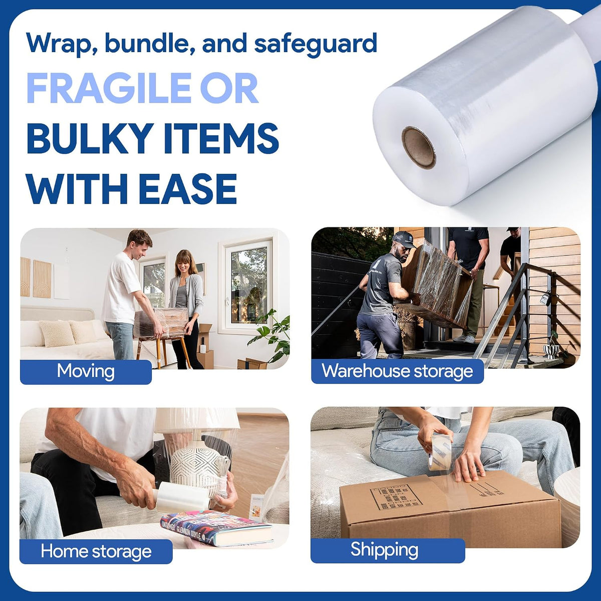 5" Plastic Stretch Wrap with Handles