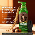 Light Brown Hair Dye Shampoo for Gray Hair Coverage 500ml