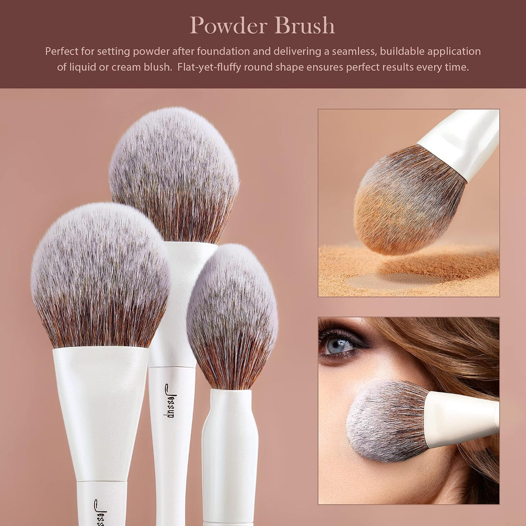 Make up Brushes 4pcs Face Makeup Brushes Set for Foundation Concealer Blush Contour Powder Highlighter, Pearl White T344